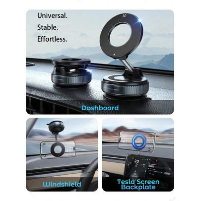 360°旋转磁吸手机支架，可折叠可伸缩，ABS材质，不防水，适用于汽车/淋浴间/旅行/健身房/光滑镜面等场景，手机支架，汽车配件