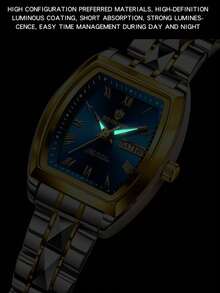 SANDA Reloj de pulsera de lujo para mujer de marca B355, resistente al agua hasta 30M, con fecha del día de la semana, estilo de negocios y casual, para deporte - Negro - Ver 8