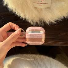 Minimalist Striped Earphone Case, Compatible With Apple 1/2/3/4/Pro/Pro2/Pro3, Lightweight Anti-Drop Earphone Protective Cover - Pink - View 6