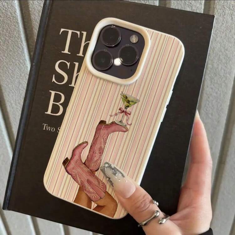 1 ốp lưng điện thoại bằng chất liệu TPU, họa tiết sọc hồng dễ thương và thời trang, tương thích với iPhone 17 Pro Max/17/16 Pro Max/15/13/12/11, S20 FE/A15/S24/A55, tương thích với Redmi Note 11/Note 12/Note 13 Pro, ốp bảo vệ toàn thân chống sốc, mềm mại, phiên bản quốc tế, không phải phiên bản nội địa. - trắng - Xem 2