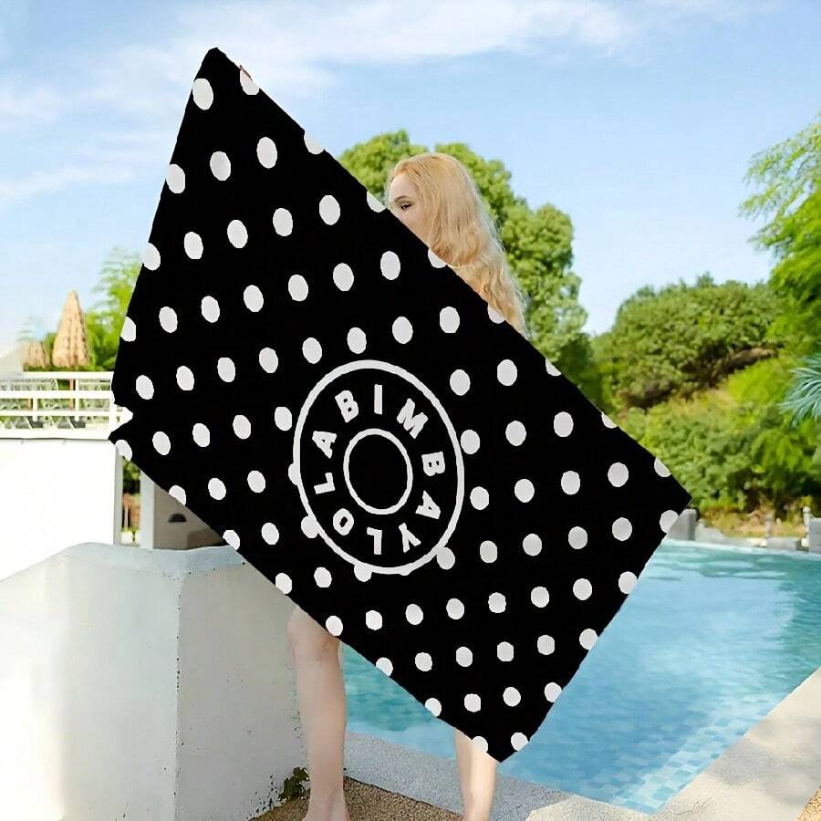 Fashion B B BimbaeS L L LolaeS Microfiber Beach Towel Absorbent Quick Dry Soft Yoga Swimming Resort Mountain Climbing Towel(3) - 白色 - 查看 1