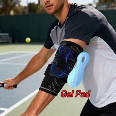 凝胶衬垫护肘压缩套，适用于高尔夫、网球和其他运动，男女皆宜，为举重和其他运动提供肘部支撑