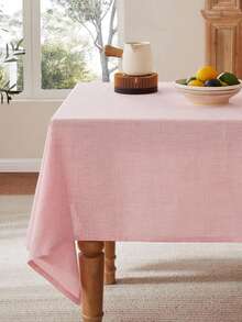 1/36pcs Elegant Solid Color Tablecloth, Skin-Friendly Absorbent Reusable, Suitable For Valentine's Day Picnic, Party, Living Room, Dining Room, Home Decor - Pink - View 3