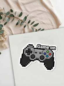 1pc GAME ON Stickers – Fun Decals For Game Consoles, Laptops, Water Bottles, And Notebooks To Personalize Your Everyday Essentials! - Black - View 7