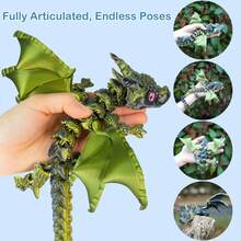 最新款3D打印双角飞龙，带翅膀，多关节灵活，激光渐变潮流模型玩具 - 完美礼物、生日礼物、理想礼物、惊喜礼物、节日礼物、季节性礼物、万圣节礼物、圣诞节礼物、游戏爱好者精致礼物、复活节礼物 - 彩色 - 查看 20