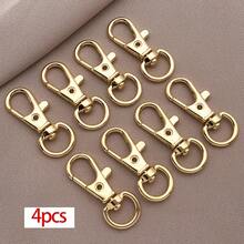 4个18K镀金金属龙虾爪扣旋转弹簧扣钥匙链夹钩，适用于钥匙、挂绳、珠宝配件 - 彩色 - 查看 11