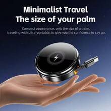 3-In-1 Retractable Magnetic Wireless Charging Holder For Phone, Watch And Earphones, Made Of Zinc Alloy Metal - A - View 1