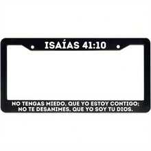 1PC Christian Spanish License Plate Frame With Bible Verse Scripture Sayings Porta Placas Cristiano Para Matriculas En Espaol(Isaias 4110, Pack Of 1), Faithbased Accessories, Religious Car Decor, Inspirational Design, Spanish Scripture Art - 12.2*6.3 Inch - View 1