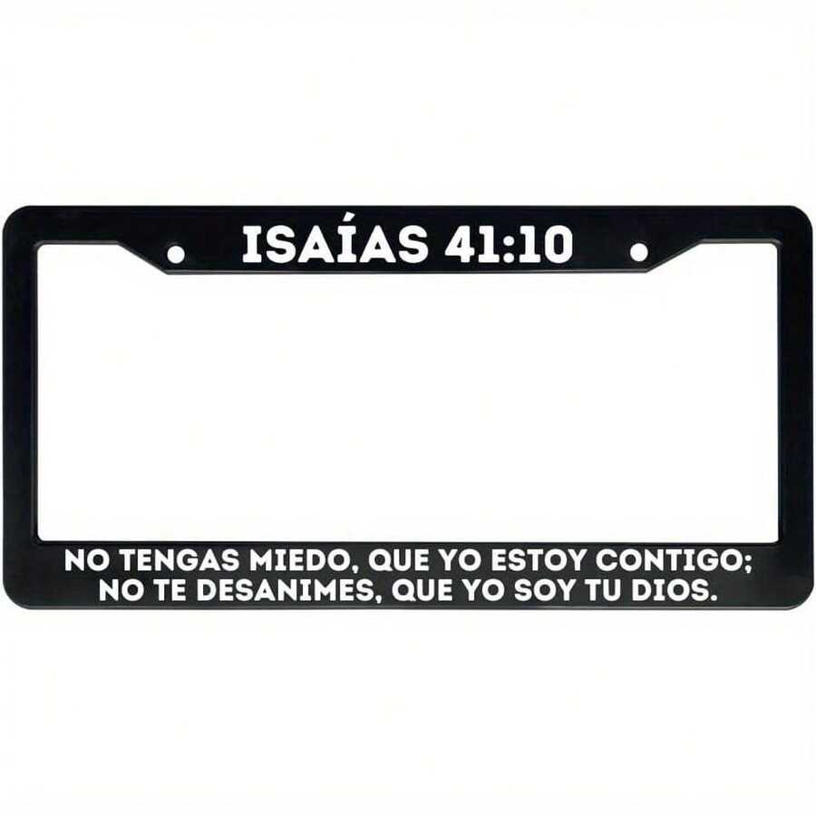 1PC Christian Spanish License Plate Frame With Bible Verse Scripture Sayings Porta Placas Cristiano Para Matriculas En Espaol(Isaias 4110, Pack Of 1), Faithbased Accessories, Religious Car Decor, Inspirational Design, Spanish Scripture Art - 12.2*6.3 Inch - View 1