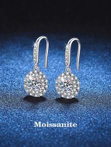 BLOVEMEE Bộ 2 bông tai bạc 925 cao cấp, tinh tế, đính 2 viên đá Moissanite 0.5 carat, thích hợp cho nữ giới đeo hàng ngày, dự tiệc, đi nghỉ mát, làm quà tặng Ngày của Mẹ, Giáng sinh, kỷ niệm ngày cưới, sinh nhật. - Bạc - Xem 1