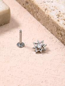 1pc Fashionable Diamond Star Stud Earrings, Suitable For Women's Daily Wear - Star - View 6