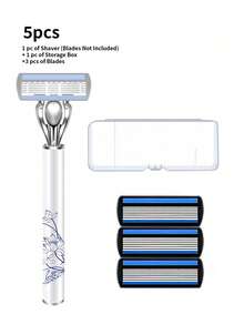 5/8/14/32 st. Delikat manuell rakapparat med 6 blad, vintageporslinsmönster, utbytbara huvuden, inkluderar förvaringslåda, hårborttagningsverktyg för armhålor och ben - Säkerhetsrakhyvel + blad - Visa 19