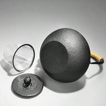 Cast Iron Teapot - Suitable For Stove, Fits Loose Leaf Tea And Tea Bags - Kitchen Supplies - Black - View 3