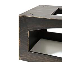 37-Inch Rectangular Metal Outdoor Wood Burning Fireplace - Outdoor Fireplace With Built-In Log Storage And Poker-Brushed Bronze,Log Fire Pit Patio Garden And Backyard - 1 - 查看 3