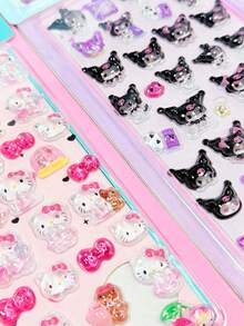 3D Luminous Embossed Melody Star Cat Stickers, No Power Needed, Perfect Gift For Holidays, Birthdays, Parties, Christmas, Easter - Multicolor - View 5