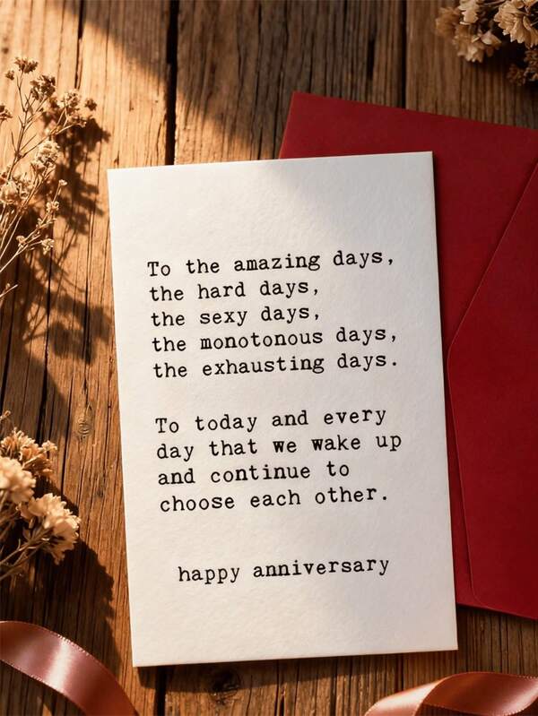 1 pieza Tarjeta de felicitación romántica de aniversario, expresa amor sincero, sobre rojo de calidad clásica, 5x7 pulgadas, tarjeta de regalo, para el Día de San Valentín, confesión, deseos de Año Nuevo, celebración de aniversario, regalo, para él/ella, ocasión de aniversario, boda