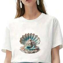 1 pieza/2 piezas/3 piezas Parche de impresión por transferencia de calor con diseño de sirena y concha, adecuado para camisetas, sudaderas, vaqueros, chaquetas, mochilas, almohadas y otros proyectos DIY, agregando elementos de cuento de hadas oceánicos románticos a tus atuendos - L - Ver 6