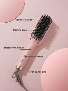 CRASTS Straightening Comb, Multi-Function Hair Styling Tool, Household Hair Straightener, Frizz-Free Straight Hair, Suitable For Dorm Use - Pink - View 6