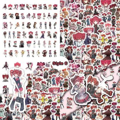 64pcs Kasane Virtual Vocaloid Stickers, Suitable For Decorating Skateboards, Helmets, Mirrors, And Other Items