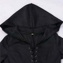 Cosplay Clothing - 251210 Black Bell-sleeve Women's Dress - View 3