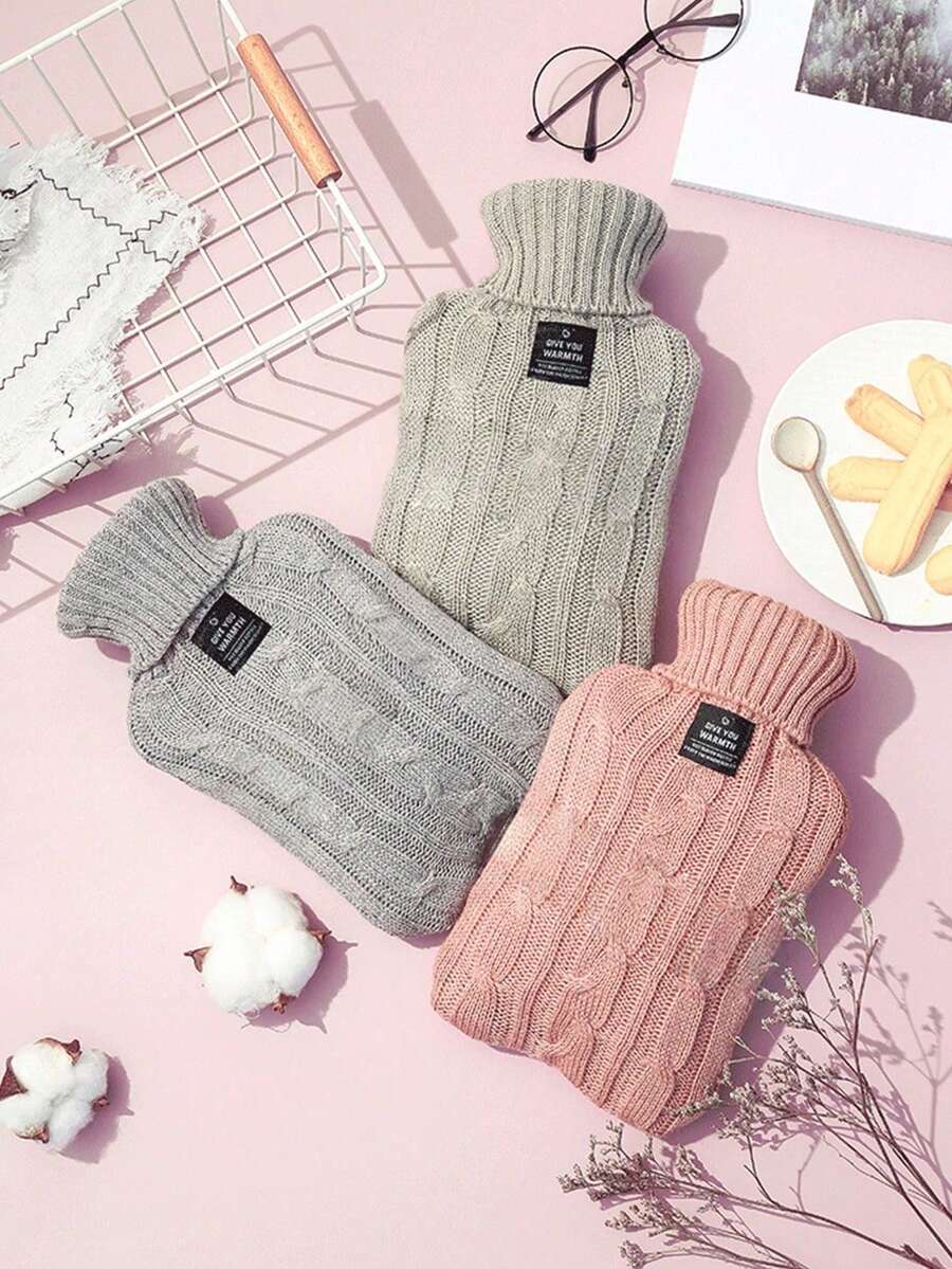 1pc 1000ml/2000mlHot Water Bag Filled With Water, Warm Water Bag For Women, Hot Compress For The Stomach, Student Size, Water Filled, Warm Hands, Cute Plush Baby - Navy Blue - View 1