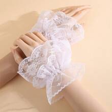 1 Pair White Double-Layer Flared Cuff Decorative False Sleeves For Women - Multicolor - View 9