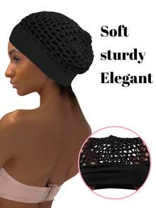 1pc Wig Cap, Double-Sided Wig Cap - Black - View 3