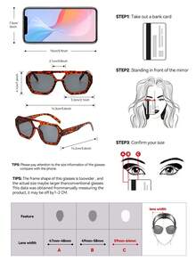 Women Men Leopard Print Bohemian Retro Aviator Sunglasses, Classic Plastic Frame Fashion Glasses, Summer Holiday Essential Vintage UV Protection Shades For Beach Travel Driving Daily Wear - Grey - View 4