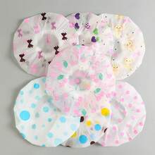 3pcs Assorted Waterproof Shower Cap, Printed Bathing Cap, PVC Dust-Proof Waterproof Shower Head Cover, Thickened Reusable Shower Cap For Home, Travel, Salon, Beauty Spa - 多色 - 查看 1