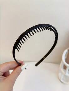 5pcs Teens' Minimalist Toothed Non-Slip Headbands, New Bangs Hair Clips, Suitable For Daily Use - Multicolor - View 5
