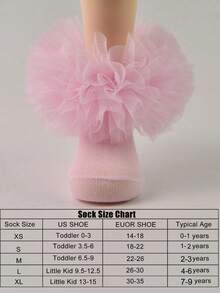 2双女童蕾丝荷叶边袜子，蓬松荷叶边婴儿公主袜 - 彩色 - 查看 4