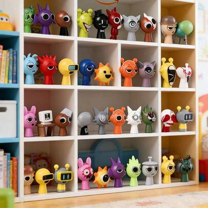 48PCS Sprunki Incredibox Collectible Figurines - Unique Horror Rhythm Game Characters With Rich Details, Perfect Desk Decor & Party Favors, Thoughtful Birthday/Holiday Gift For Kids, Teens And Game Lovers