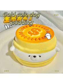 Cute Gold Coin Dog Squishy Toy, Super Soft Slow Rebound Creative Anti-Stress Toy, Christmas Holiday Small Gift - Multicolor - View 5