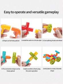 30/50/72/100/150pcs DIY Water Pipe Building Blocks Toy, Educational Construction Toy, Suitable For Children Designers, Toy Gift, Children Toy - Multicolor - View 5