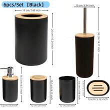 2件套马桶刷清洁套装,长柄马桶刷配收纳桶,小巧节省空间,适合小型浴室,密封竹盖防溅,刷头可替换,北欧风格清洁刷,马桶清洁工具,奢华浴室用品,宿舍必备,公寓必备 - 黑色 - 查看 18