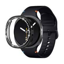 2件套闪亮保护壳，兼容三星Galaxy Watch 8 40mm/44mm (2025) 配件，钻石边框硬质PC保护套，适用于Galaxy Watch 8，运动表带兼容三星Galaxy Watch 8/8经典表带 40mm/44mm (2025) - 无缝隙硅胶软防水Galaxy 8表带，男女通用 - 矽膠 - 查看 20