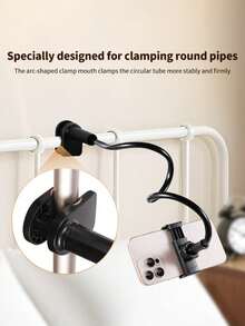 1pc An Adjustable Long Gooseneck Phone Stand - Carbon Steel Lazy Stand, With A 360° Rotatable Clip, Suitable For Watching Videos On The Bed Or Table - No Battery Required Compatible With IPhone, Android Phone, Gift For Birthday, Family, Friends 360 Degree Rotating, Bed Lazy Stand, Phone Holder - Multicolor - View 4