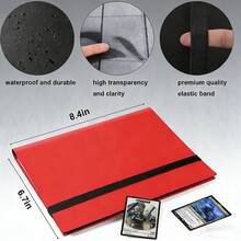 1 pieza Álbum de colección de tarjetas profesional, páginas gruesas antiadherentes de 4 bolsillos, protección contra el polvo y la humedad para tarjetas MTG/TCG, correa de sujeción de 4 colores para una gestión categorizada, caja de tarjetas de grado de competición, colección y exhibición regalo, esencial para jugadores de cartas, regalo ideal de Navidad/cumpleaños para adolescentes y hombres jóvenes (este es de 2X2 con 4 bolsillos, puede contener 160 tarjetas) - Multicolor - Ver 3