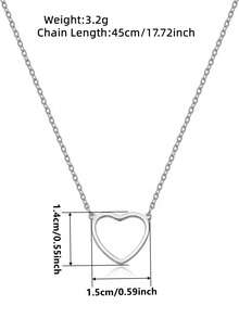 1 件精美项链吊坠，适合女性，可用于婚礼、订婚、周年纪念、派对、情人节等场合的珠宝首饰。 - 銀色 - 查看 6