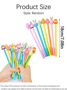 8/16支装兔子蛋形圆珠笔，独特设计，适合作为礼物送给朋友、同事、家人、办公室、学校、家庭、婚礼、新娘送礼会和派对。 - 彩色 - 查看 7