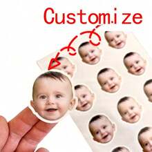 1-240pcs Customizable Portrait Stickers, Personalized Head Icon Stickers, Photo Stickers, Ideal Gifts For Valentine's Day, Anniversary, Birthday, Wedding, Housewarming, Party, Mother's Day, Father's Day, For Family, Couples, Friends - Multicolor - View 1
