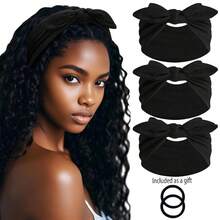 3PCS,Wide Headbands For Women, Large Hairband, Elastic Non-Slip Headband Twist Knotted Accessories, Yoga Workout Vintage Hair 3 Packs (Colour-7) - Multicolor - View 26