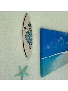 3件套海洋主题彩色镂空装饰品，热带动物和花卉图案墙饰，沙滩风格冲浪板造型轻巧装饰品，适用于家居、墙壁、门、窗户、阳台、客厅、卧室、浴室、海滩别墅、夏季派对、节日等场合。 - 白色 - 查看 9