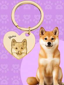 1个定制狗狗照片钥匙扣，个性化狗狗钥匙扣，可刻照片和名字，定制宠物纪念钥匙扣，宠物肖像刻字钥匙扣，照片刻字宠物肖像，母亲节礼物，父亲节礼物，周年纪念礼物，情人节礼物，生日礼物，结婚礼物，送给闺蜜的礼物，送给父母的礼物，送给女朋友的礼物 - 彩色 - 查看 9