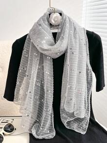 1pc New Spring And Summer Sequin Scarf Shawl Headscarf Sunscreen Beach Scarf, Suitable For Beach Vacation Shawl, Adds Highlights To Your Style And Is A Festive Gift - Scarf - View 16