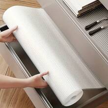1 Roll, Cabinet Liner, Suitable For Cabinets, Drawers And Refrigerators, Easy To Clean, Waterproof, Oil-Proof, Moisture-Proof, Dust-Proof, Kitchen Countertop Pad, Furniture Cabinet Drawer Organizer, Home Decor, Party & Christmas Storage - trắng - Xem 3