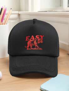 1pc Men's & Women's "Tiger EASY" Printed Baseball Cap Adjustable Design, Lightweight And Comfortable To Wear Ideal For Hiking, Mountaineering, Travel, And Outdoor Sports Unisex Baseball Cap For Men And Women Casual Streetwear Fashion Hat,Beach,Holiday - Multicolor - View 6