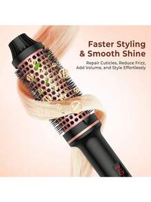 UKLISS Multifunctional Electric Curling Brush - Ceramic Heating Styling Brush Dual PTC Technology | Suitable For All Hair Types 220-240V | Perfect Holiday Gift For Women, Moms, Girlfriends - Black - View 6