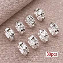 30颗18K镀金透明水晶水钻珠,直边法兰珠,金色扁平圆珠,圆片水晶金属珠,适用于DIY珠宝制作 - 彩色 - 查看 17