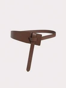 1pc Women's Versatile Waist Belt, Soft & Fashionable Knotted Wide Waist Cincher For Coats & Dresses - Diagonal Knot Waist Belt - View 6